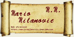 Mario Milanović vizit kartica